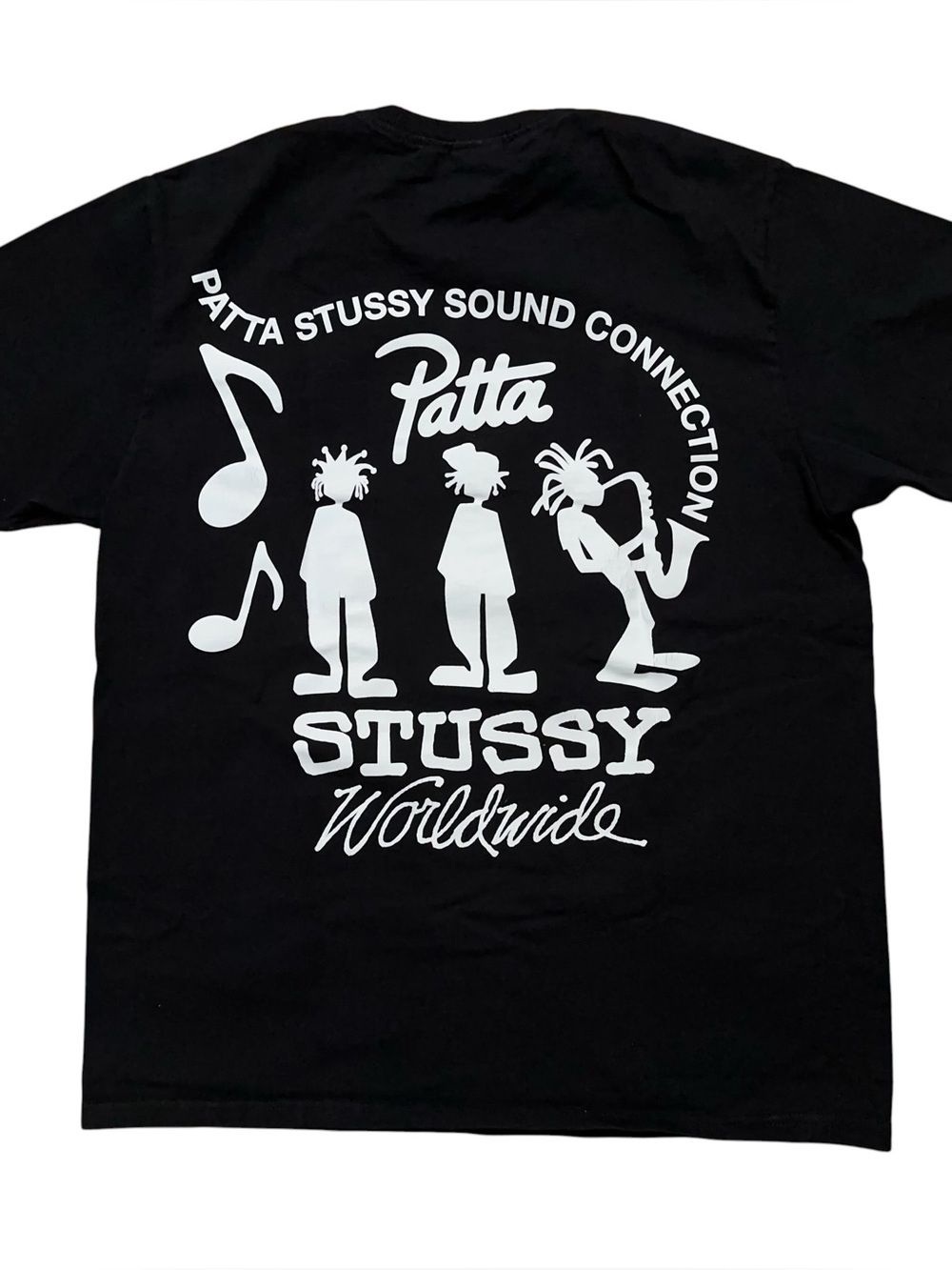 Stussy x Patta Sound Connection T-Shirt Mens Size M Short Sleeve Crewneck Black